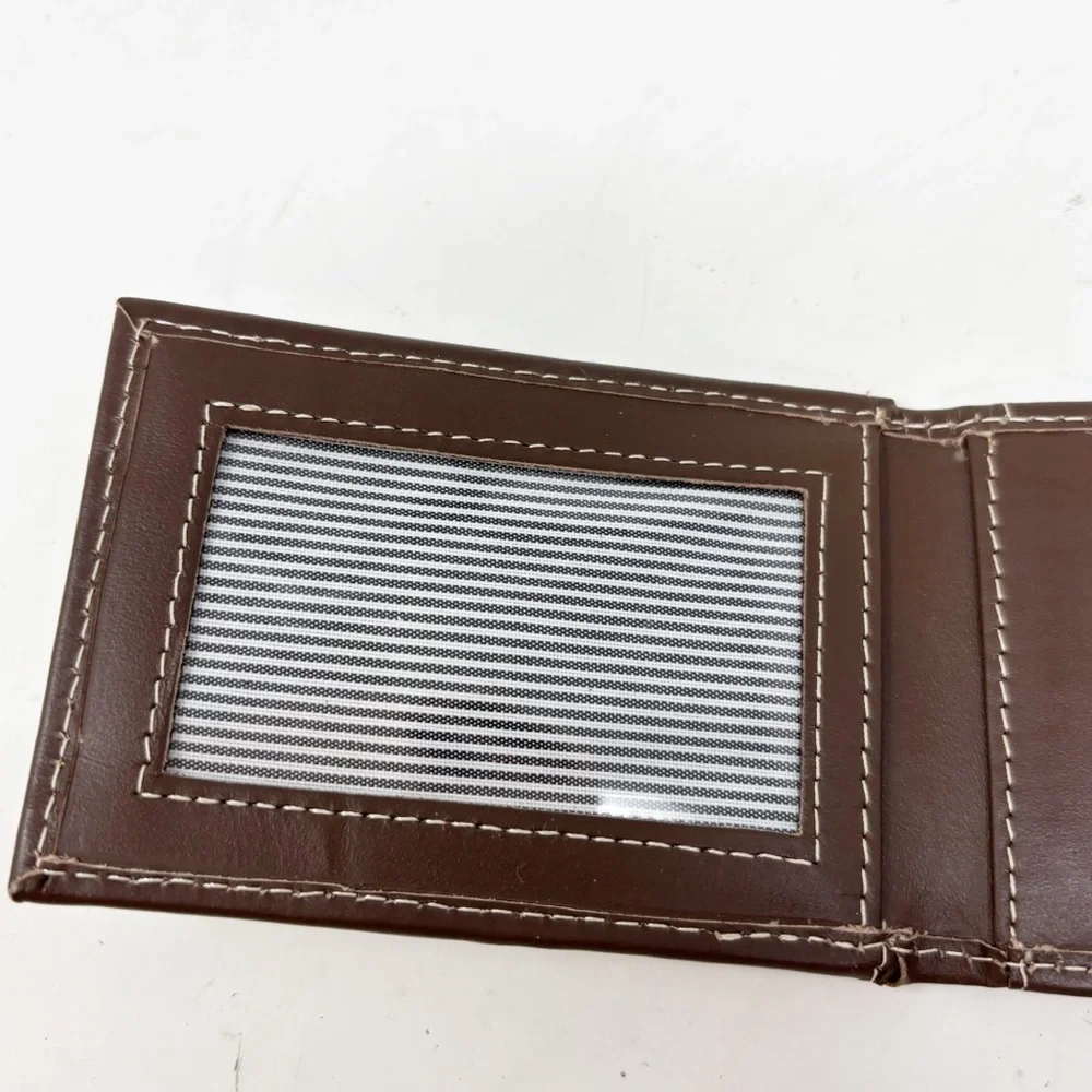 TIMBERLAND Brown HUNTER Leather Slim Front Pocket Credit Card Holder Wallet